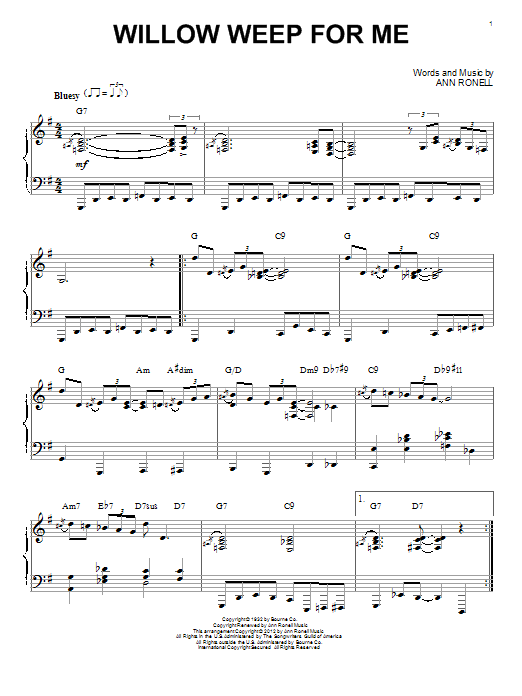 Willow Weep For Me [Jazz version] (arr. Brent Edstrom) (Piano Solo) von Chad & Jeremy