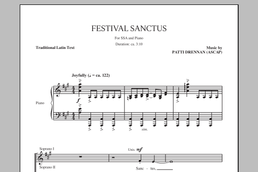 Festival Sanctus (SSA Choir) von Patti Drennan