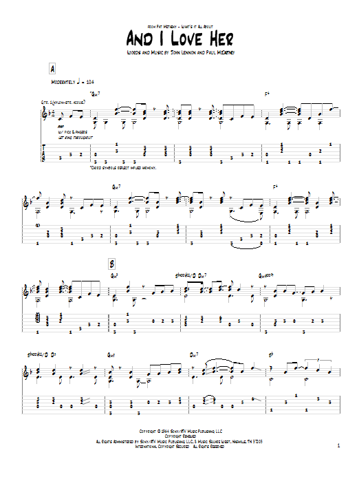 And I Love Her (Guitar Tab) von Pat Metheny