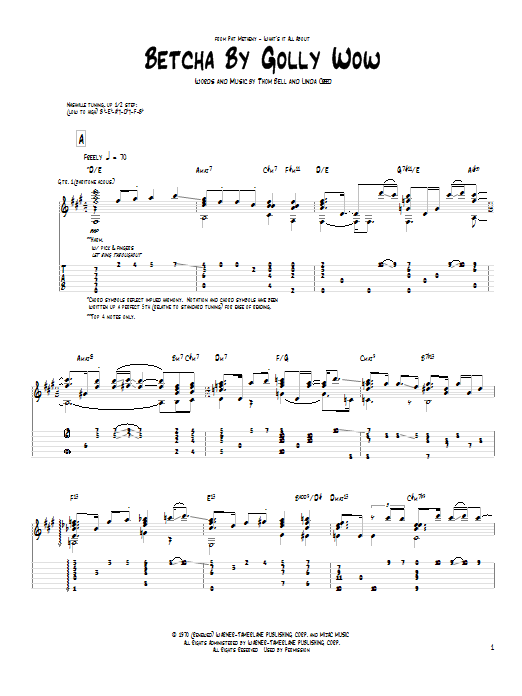 Betcha By Golly Wow (Guitar Tab) von Pat Metheny