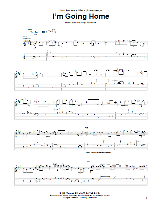 I'm Going Home (Guitar Tab) von Ten Years After