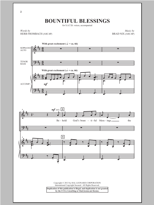 Bountiful Blessings (SATB Choir) von Herb Frombach