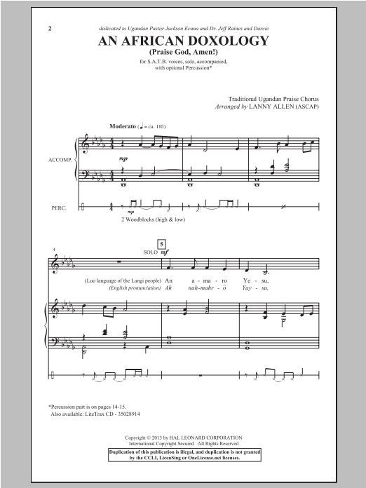 An African Doxology (SATB Choir) von Lanny Allen