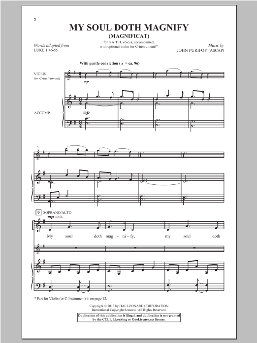 My Soul Doth Magnify (Magnificat) (SATB Choir) von John Purifoy