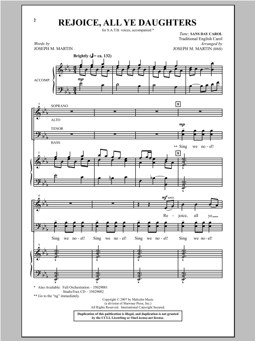 Rejoice, All Ye Daughters (SATB Choir) von Joseph M. Martin