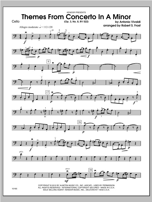 Themes From Concerto In A Minor (Op. 3, No. 8, RV 522) - Cello (Orchestra) von Frost