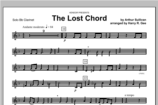 Lost Chord, The - Clarinet (Woodwind Solo) von Gee