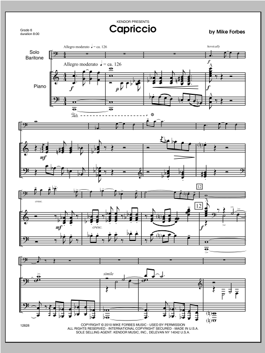 Capriccio - Piano/Score (Brass Solo) von Forbes