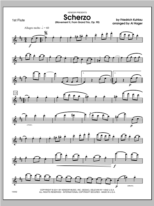 Scherzo (Movement II from Grand Trio, Op. 90) - Flute 1 (Woodwind Ensemble) von Hager