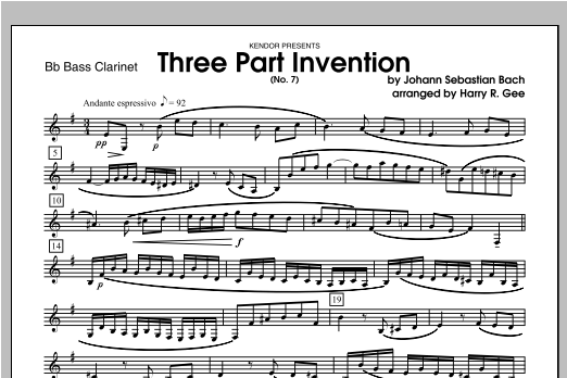 Three Part Invention (No. 7) - Bass Clarinet (Woodwind Ensemble) von Gee