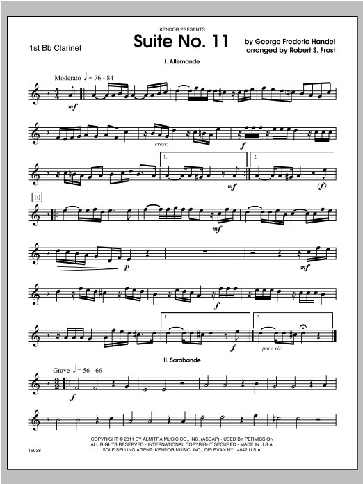 Suite No. 11 - Clarinet 1 (Woodwind Ensemble) von Frost