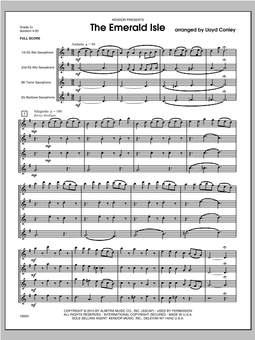 Emerald Isle, The - Full Score (Woodwind Ensemble) von Conley