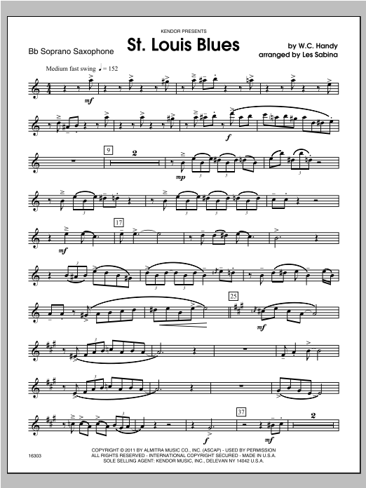 St. Louis Blues - Soprano Sax (Woodwind Ensemble) von Les Sabina