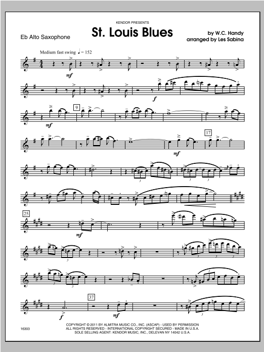 St. Louis Blues - Alto Sax (Woodwind Ensemble) von Les Sabina