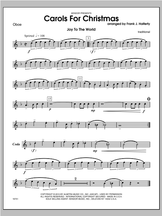 Carols for Christmas - Oboe (Woodwind Ensemble) von Halferty