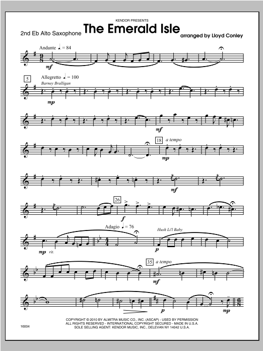 Emerald Isle, The - Alto Sax 2 (Woodwind Ensemble) von Conley