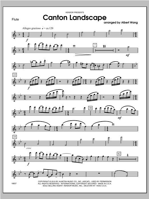 Canton Landscape - Flute (Woodwind Ensemble) von Wang