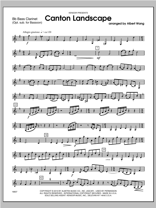 Canton Landscape - Bass Clarinet (Woodwind Ensemble) von Wang