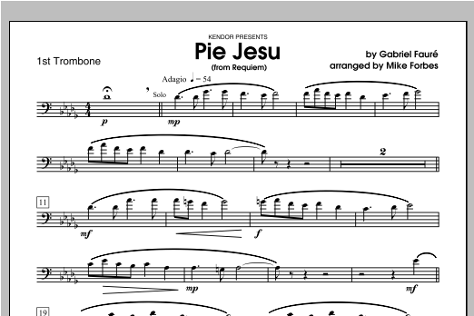 Pie Jesu (from Requiem) - Trombone 1 (Brass Ensemble) von Forbes