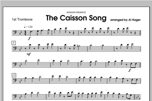 Caisson Song, The - Trombone 1 (Brass Ensemble) von Hager