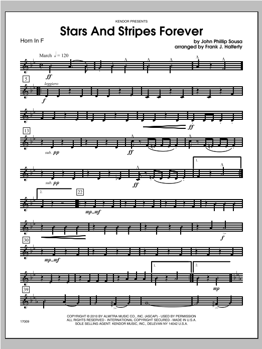 Stars And Stripes Forever - Horn (Woodwind Ensemble) von Halferty