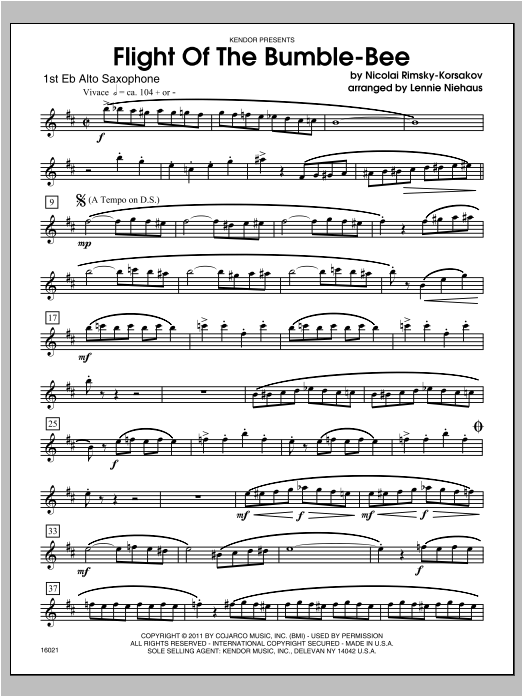 Flight Of The Bumble-Bee - Alto Sax 1 (Woodwind Ensemble) von Niehaus