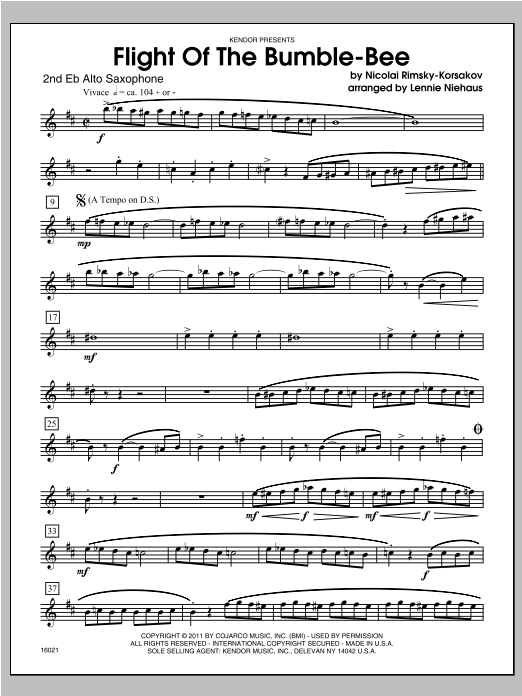 Flight Of The Bumble-Bee - Alto Sax 2 (Woodwind Ensemble) von Niehaus