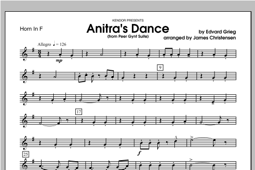 Anitra's Dance (from Peer Gynt Suite) - Horn (Woodwind Ensemble) von Christensen