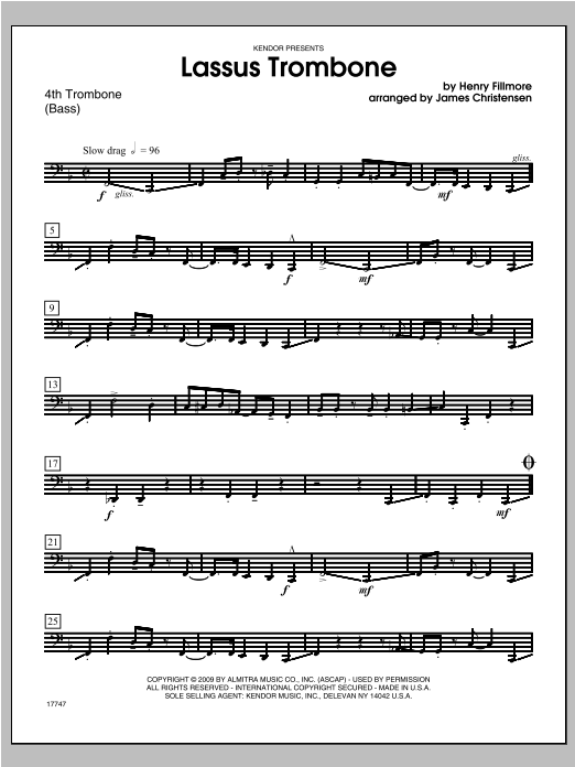 Lassus Trombone - Trombone 4 (Brass Ensemble) von Christensen