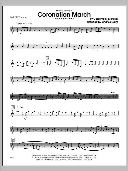 Coronation March (from 'The Prophet') - Trumpet 2 (Brass Ensemble) von Evans