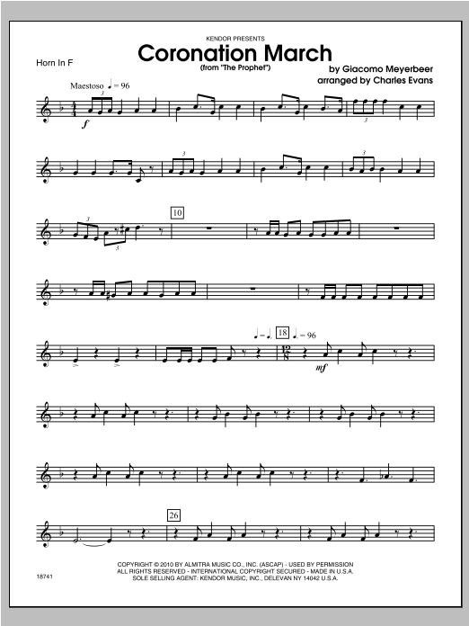 Coronation March (from 'The Prophet') - Horn (Brass Ensemble) von Evans