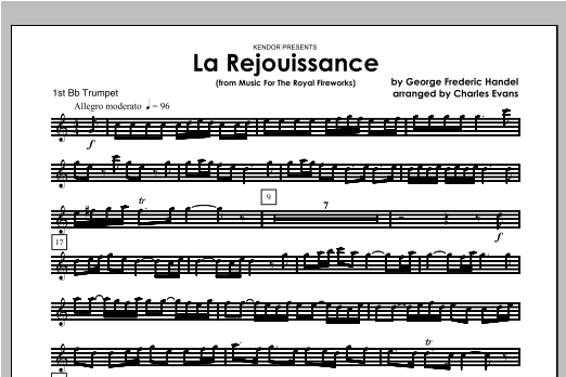 La Rejouissance (from Music For The Royal Fireworks) - Trumpet 1 (Brass Ensemble) von Evans