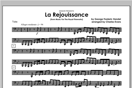 La Rejouissance (from Music For The Royal Fireworks) - Tuba (Brass Ensemble) von Evans