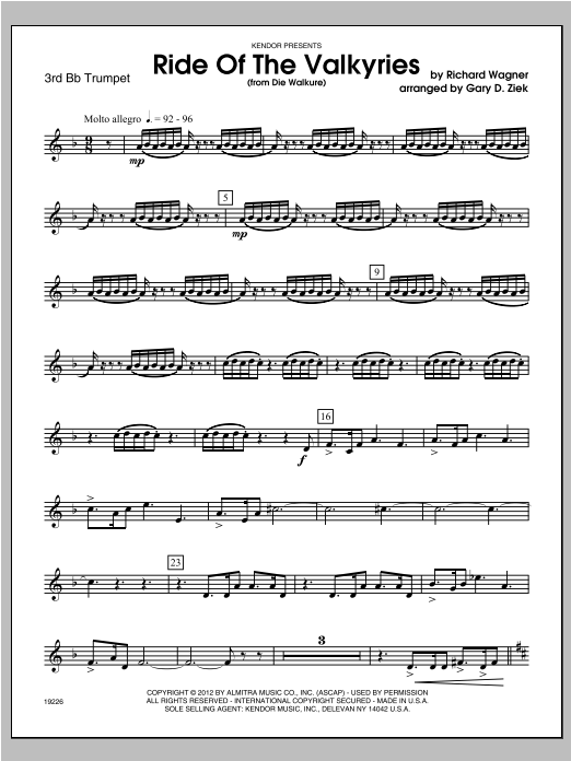 Ride Of The Valkyries (from Die Walkure) - Trumpet 3 (Brass Ensemble) von Ziek