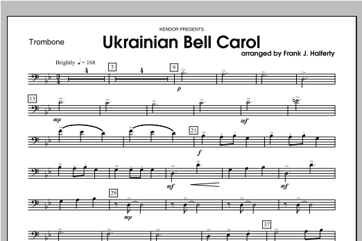 Ukrainian Bell Carol - Trombone (Brass Ensemble) von Halferty