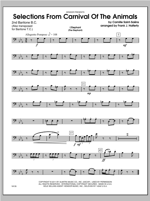 Selections From Carnival Of The Animals - Baritone 2 (Brass Ensemble) von Halferty