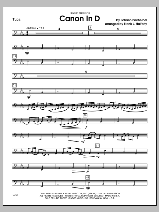 Canon In D - Tuba (Brass Ensemble) von Halferty