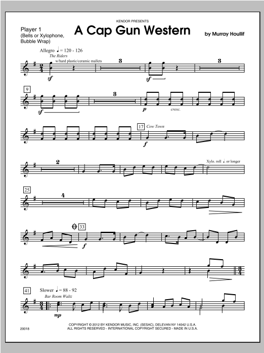 Cap Gun Western, A - Percussion 1 (Percussion Ensemble) von Houllif