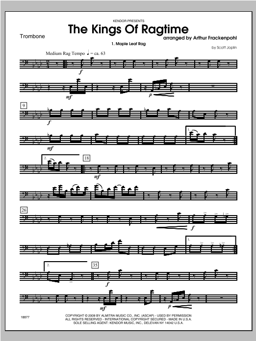 Kings Of Ragtime, The - Trombone (Brass Ensemble) von Arthur Frackenpohl