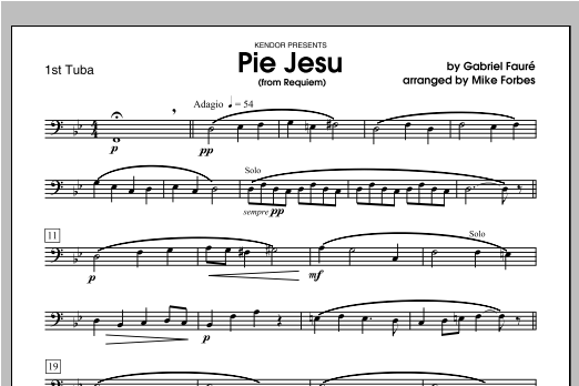 Pie Jesu (from Requiem) - Tuba 1 (Brass Ensemble) von Forbes