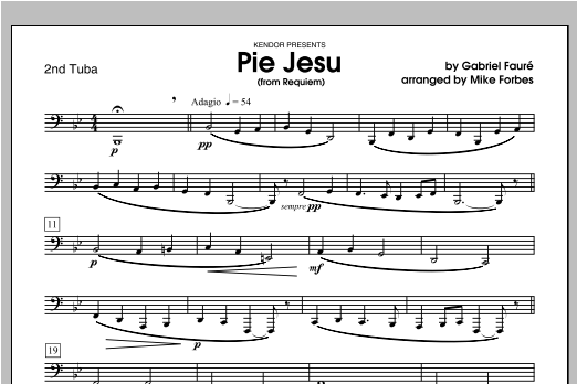 Pie Jesu (from Requiem) - Tuba 1 (Brass Ensemble) von Forbes