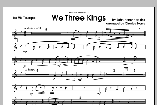 We Three Kings - Trumpet 1 (Brass Ensemble) von Evans