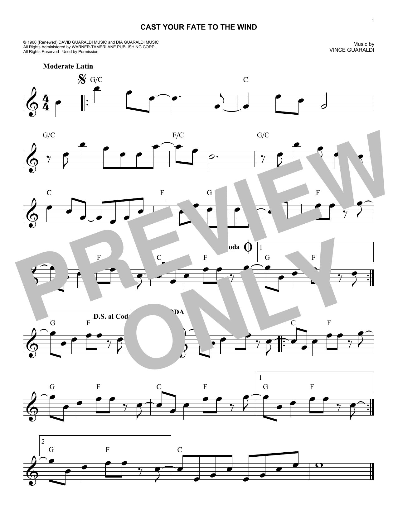 Cast Your Fate To The Wind (Lead Sheet / Fake Book) von Vince Guaraldi