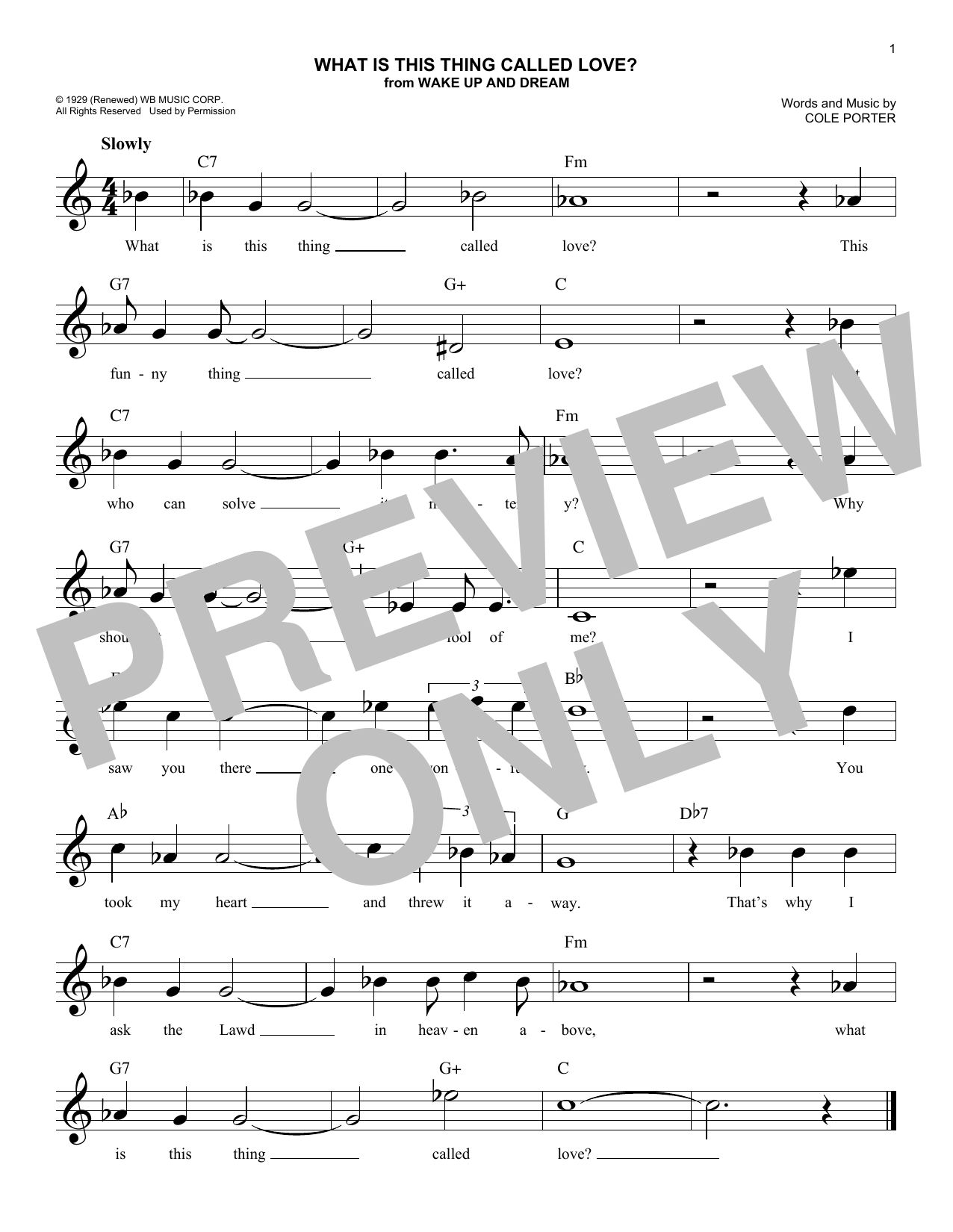 What Is This Thing Called Love? (Lead Sheet / Fake Book) von Cole Porter