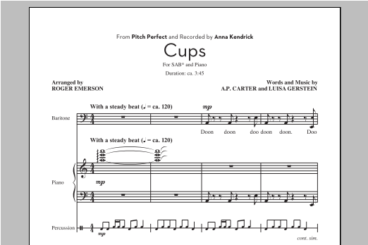 Cups (from Pitch Perfect) (arr. Roger Emerson) (SAB Choir) von Anna Kendrick