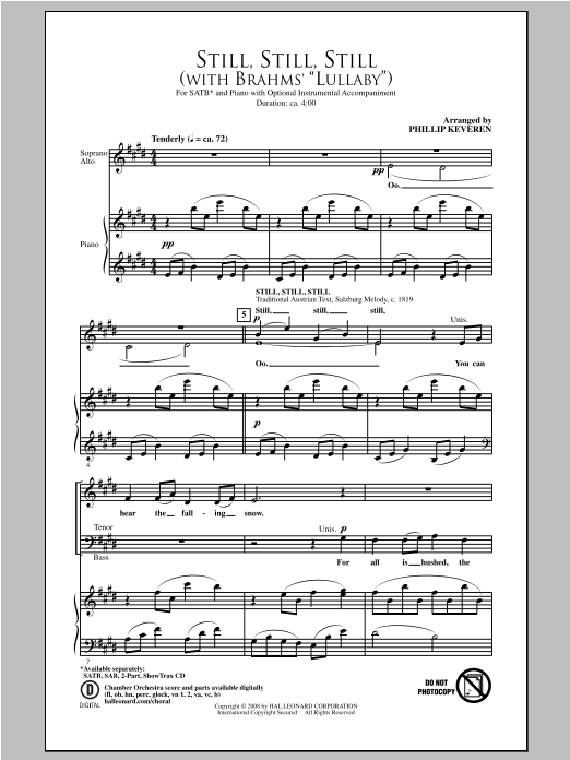 Still, Still, Still (with Brahm's Lullaby) (SATB Choir) von Phillip Keveren