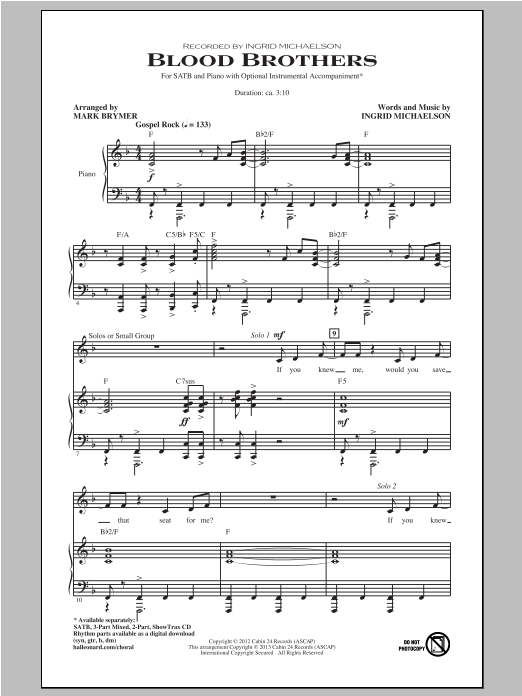 Blood Brothers (SATB Choir) von Mark Brymer