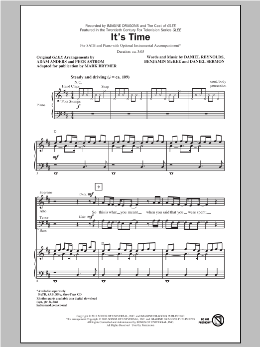 It's Time (SATB Choir) von Mark Brymer