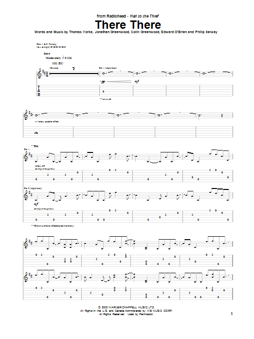 There There (Guitar Tab) von Radiohead