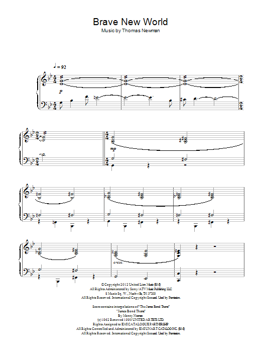 Brave New World (Piano Solo) von Thomas Newman